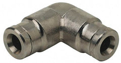 Norgren - 3/16" Outside Diam, Nickel Plated Brass Push-to-Connect Tube Union Elbow - 260 Max psi, Tube to Tube Connection - Apex Tool & Supply