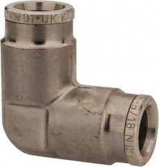 Norgren - 5/16" Outside Diam, Nickel Plated Brass Push-to-Connect Tube Union Elbow - 260 Max psi, Tube to Tube Connection - Apex Tool & Supply