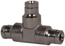 Norgren - 5/32" Outside Diam, Nickel Plated Brass Push-to-Connect Tube Union Tee - 260 Max psi, Tube to Tube Connection - Apex Tool & Supply