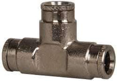 Norgren - 5/16" Outside Diam, Nickel Plated Brass Push-to-Connect Tube Union Tee - 260 Max psi, Tube to Tube Connection - Apex Tool & Supply