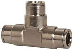 Norgren - 1/2" Outside Diam, Nickel Plated Brass Push-to-Connect Tube Union Tee - 260 Max psi, Tube to Tube Connection - Apex Tool & Supply