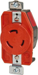 Cooper Wiring Devices - 125 VAC, 20 Amp, L5-20R NEMA, Isolated Ground Receptacle - 2 Poles, 3 Wire, Female End, Orange - Apex Tool & Supply