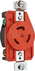 Cooper Wiring Devices - 250 VAC, 20 Amp, L6-20R NEMA, Isolated Ground Receptacle - 2 Poles, 3 Wire, Female End, Orange - Apex Tool & Supply