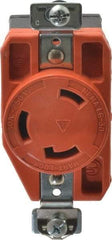 Cooper Wiring Devices - 250 VAC, 30 Amp, L6-30R NEMA, Isolated Ground Receptacle - 2 Poles, 3 Wire, Female End, Orange - Apex Tool & Supply