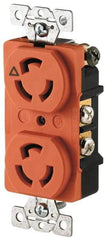 Cooper Wiring Devices - 125 VAC, 15 Amp, L5-15R NEMA, Isolated Ground Receptacle - 2 Poles, 3 Wire, Female End, Orange - Apex Tool & Supply