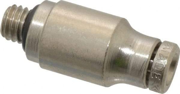 Norgren - 10-32 UNF, Nickel Plated Brass Push-to-Connect Tube Male Connector - 260 Max psi, Tube to Male UNF Connection - Apex Tool & Supply