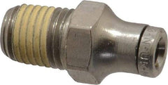 Norgren - 1/16 NPTF, Nickel Plated Brass Push-to-Connect Tube Male Connector - 260 Max psi, Tube to Male NPT Connection - Apex Tool & Supply