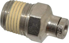Norgren - 1/8 NPTF, Nickel Plated Brass Push-to-Connect Tube Male Connector - 260 Max psi, Tube to Male NPT Connection - Apex Tool & Supply