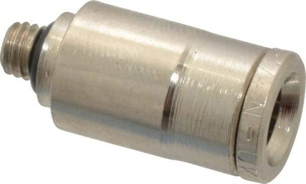Norgren - 10-32 UNF, Nickel Plated Brass Push-to-Connect Tube Male Connector - 260 Max psi, Tube to Male UNF Connection - Apex Tool & Supply