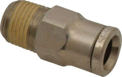 Norgren - 1/8 NPTF, Nickel Plated Brass Push-to-Connect Tube Male Connector - 260 Max psi, Tube to Male NPT Connection - Apex Tool & Supply