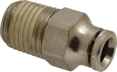 Norgren - 1/4 NPTF, Nickel Plated Brass Push-to-Connect Tube Male Connector - 260 Max psi, Tube to Male NPT Connection - Apex Tool & Supply
