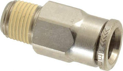 Norgren - 5/16" Tube OD, 1/8 NPTF Nickel Plated Brass Push-to-Connect Tube Male Connector - Tube to Male NPT Connection, 260 Max psi - Apex Tool & Supply