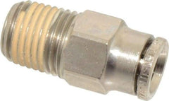 Norgren - 5/16" Tube OD, 1/4 NPTF Nickel Plated Brass Push-to-Connect Tube Male Connector - Tube to Male NPT Connection, 260 Max psi - Apex Tool & Supply