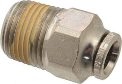 Norgren - 5/16" Tube OD, 3/8 NPTF Nickel Plated Brass Push-to-Connect Tube Male Connector - Tube to Male NPT Connection, 260 Max psi - Apex Tool & Supply