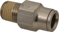 Norgren - 1/4 NPTF, Nickel Plated Brass Push-to-Connect Tube Male Connector - 260 Max psi, Tube to Male NPT Connection - Apex Tool & Supply
