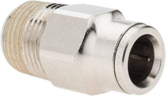 Norgren - 3/8 NPTF, Nickel Plated Brass Push-to-Connect Tube Male Connector - 260 Max psi, Tube to Male NPT Connection - Apex Tool & Supply