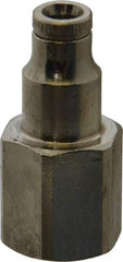 Norgren - 1/8 NPTF, Nickel Plated Brass Push-to-Connect Tube Female Connector - 260 Max psi, Tube to Male NPT Connection - Apex Tool & Supply