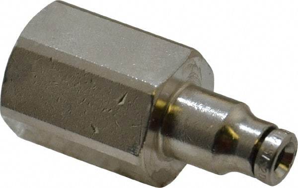 Norgren - 1/4 NPTF, Nickel Plated Brass Push-to-Connect Tube Female Connector - 260 Max psi, Tube to Male NPT Connection - Apex Tool & Supply