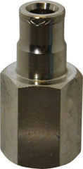 Norgren - 1/4 NPTF, Nickel Plated Brass Push-to-Connect Tube Female Connector - 260 Max psi, Tube to Male NPT Connection - Apex Tool & Supply