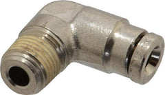 Norgren - 1/8 NPTF, Nickel Plated Brass Push-to-Connect Tube Male Elbow - 260 Max psi, Tube to Male NPT Connection - Apex Tool & Supply