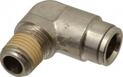 Norgren - 1/4 NPTF, Nickel Plated Brass Push-to-Connect Tube Male Elbow - 260 Max psi, Tube to Male NPT Connection - Apex Tool & Supply