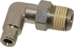 Norgren - 1/8 NPTF, Nickel Plated Brass Push-to-Connect Tube Male Swivel Elbow - 260 Max psi, Tube to Male NPT Connection - Apex Tool & Supply