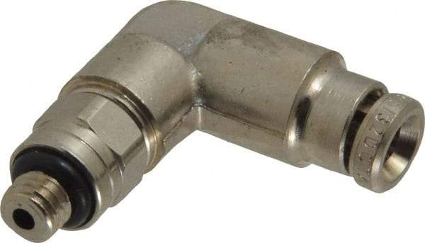 Norgren - 10-32 UNF, Nickel Plated Brass Push-to-Connect Tube Male Swivel Elbow - 260 Max psi, Tube to Male UNF Connection - Apex Tool & Supply