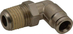 Norgren - 1/4 NPTF, Nickel Plated Brass Push-to-Connect Tube Male Swivel Elbow - 260 Max psi, Tube to Male NPT Connection - Apex Tool & Supply