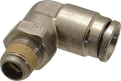 Norgren - 1/8 NPTF, Nickel Plated Brass Push-to-Connect Tube Male Swivel Elbow - 260 Max psi, Tube to Male NPT Connection - Apex Tool & Supply