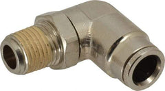 Norgren - 1/4 NPTF, Nickel Plated Brass Push-to-Connect Tube Male Swivel Elbow - 260 Max psi, Tube to Male NPT Connection - Apex Tool & Supply