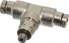 Norgren - 10-32 UNF, Nickel Plated Brass Push-to-Connect Tube Male Swivel Branch Tee - 260 Max psi, Tube to Male UNF Connection - Apex Tool & Supply