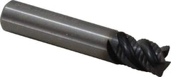 Kennametal - 3/8" Diam, 1/2" LOC, 4 Flute Solid Carbide 0.03" Corner Radius Roughing End Mill - AlTiN Finish, 2" OAL, 3/8" Shank Diam, Single End, Centercutting, 40° Helix - Apex Tool & Supply