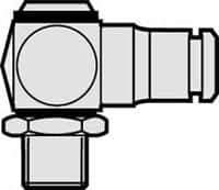 Norgren - 1/4 NPTF, Nickel Plated Brass Push-to-Connect Tube Banjo Elbow - 260 Max psi, Tube to Male Connection - Apex Tool & Supply