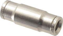 Norgren - 1/4" Outside Diam, Nickel Plated Brass Push-to-Connect Tube Conversion Union - 260 Max psi, Tube to Tube Connection - Apex Tool & Supply