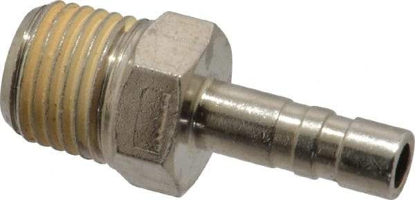 Norgren - 1/4 BSPT, Nickel Plated Brass Push-to-Connect Male Stem Connector - 260 Max psi, Stem to Male Connection - Apex Tool & Supply