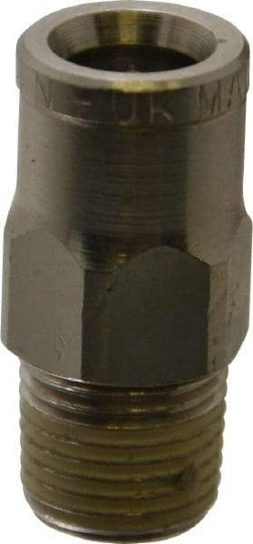 Norgren - 1/4" Outside Diam, 1/8 BSPT, Nickel Plated Brass Push-to-Connect Tube Male Connector - 260 Max psi, Tube to Male Connection - Apex Tool & Supply