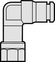 Norgren - 5/32" Outside Diam, 1/8 NPTF, Nickel Plated Brass Push-to-Connect Tube Female Swivel Elbow - 260 Max psi, Tube to Female NPT Connection - Apex Tool & Supply