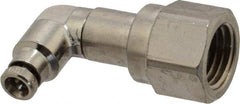 Norgren - 5/32" Outside Diam, 1/4 NPTF, Nickel Plated Brass Push-to-Connect Tube Female Swivel Elbow - 260 Max psi, Tube to Female NPT Connection - Apex Tool & Supply