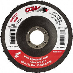 Camel Grinding Wheels - 4-1/2" Diam 7/8" Hole 16 Grit Fiber Disc - Coarse Grade, Silicon Carbide, 13,300 Max RPM - Apex Tool & Supply