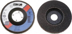Camel Grinding Wheels - 40 Grit, 4-1/2" Disc Diam, 5/8-11 Center Hole, Type 27 Silicon Carbide Flap Disc - 13,300 Max RPM, Polyester Backing, Arbor Attaching System, Coated - Apex Tool & Supply