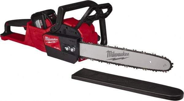 Milwaukee Tool - 18 Volt, Battery Powered Chainsaw - 16" Guide Bar Length, 6,600 RPM, 3/8" Chain Pitch, 0.043" Chain Gauge - Apex Tool & Supply