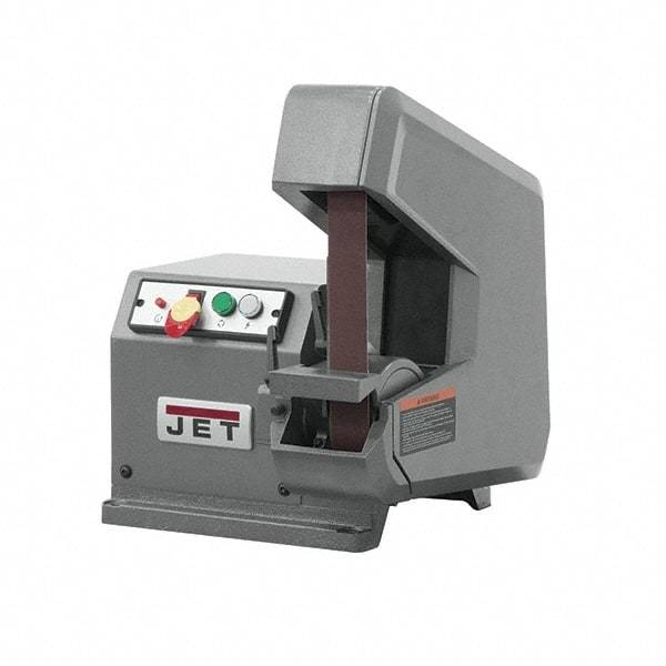 Jet - 60" Long x 2" Wide Belt Grinder - 3 hp, 230/460 Volts, 4,400 RPM Disc Speed, Vertical Belt, 8,000 Ft per min Belt Speed - Apex Tool & Supply