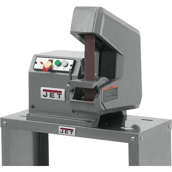 Jet - 60" Long x 2" Wide Belt Grinder - 1-1/2 hp, 115/230 Volts, 4,400 RPM Disc Speed, Vertical Belt, 8,000 Ft per min Belt Speed - Apex Tool & Supply
