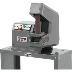 Jet - 42" Long x 1" Wide Belt Grinder - 0.75 hp, 115/230 Volts, 4,500 RPM Disc Speed, Vertical Belt, 5,500 Ft per min Belt Speed - Apex Tool & Supply