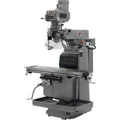Jet - 54" Long x 12" Wide, 3 Phase Newall DP700 CNC Milling Machine - Variable Speed Pulley Control, R8 Taper, 5 hp - Apex Tool & Supply