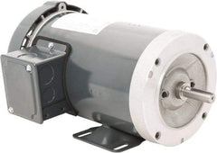 Leeson - 1 Max hp, 1,800 Max RPM, Premium Efficient Electric AC DC Motor - 230/460 V Input, Three Phase, 56C Frame, C-Face with Base Mount, TEFC Enclosure - Apex Tool & Supply