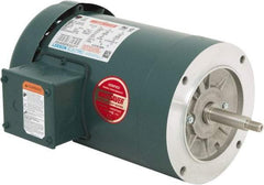 Leeson - 1-1/2 Max hp, 3,600 Max RPM, Premium Efficient Electric AC DC Motor - 230/460 V Input, Three Phase, 56J Frame, C-Face Mount, TEFC Enclosure - Apex Tool & Supply