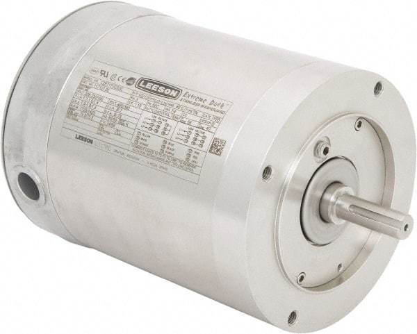 Leeson - 3/4 Max hp, 1,800 Max RPM, Electric AC DC Motor - 230/460 V Input, Three Phase, 56C Frame, C-Face Mount, TENV Enclosure - Apex Tool & Supply