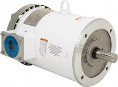 Leeson - 3 Max hp, 1,800 Max RPM, Premium Efficient Electric AC DC Motor - 230/460 V Input, Three Phase, 182TC Frame, 1-1/8" Shaft Diam, C-Face Mount, TEFC Enclosure - Apex Tool & Supply