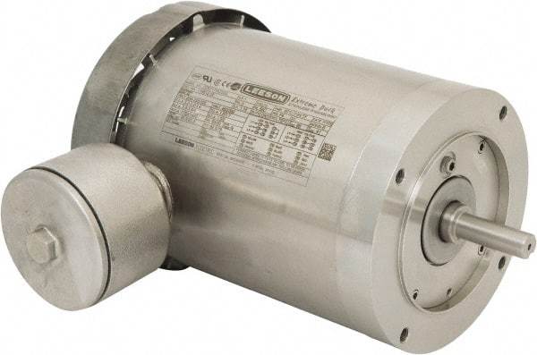 Leeson - 1 Max hp, 1,800 Max RPM, Premium Efficient Electric AC DC Motor - 230/460 V Input, Three Phase, 56C Frame, C-Face Mount, TEFC Enclosure - Apex Tool & Supply